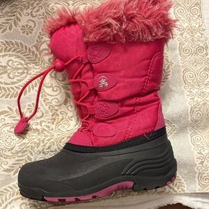 Kamik Pink and Black Kids Snow Boots